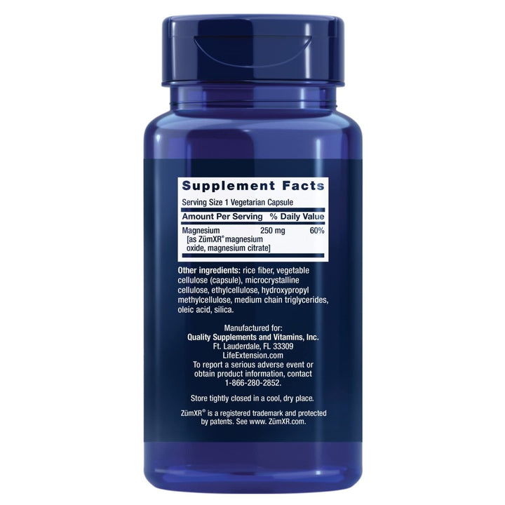 Life Extension Extend - Release Magnesium, prolonged heart & bone health support, cardiovascular & blood pressure health support, bioavailable formula, gluten - free, non - GMO, vegetarian, 60 capsules - The Oasis of Health