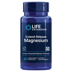 Life Extension Extend - Release Magnesium, prolonged heart & bone health support, cardiovascular & blood pressure health support, bioavailable formula, gluten - free, non - GMO, vegetarian, 60 capsules - The Oasis of Health