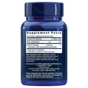 Life Extension FLORASSIST® Prebiotic Chewable (Strawberry), 1000 mg xylooligosaccharides, prebiotic Supplement Provides Fuel for Gut Flora, Gluten - Free, Non - GMO, Vegetarian, 60 chewable Tablets - The Oasis of Health