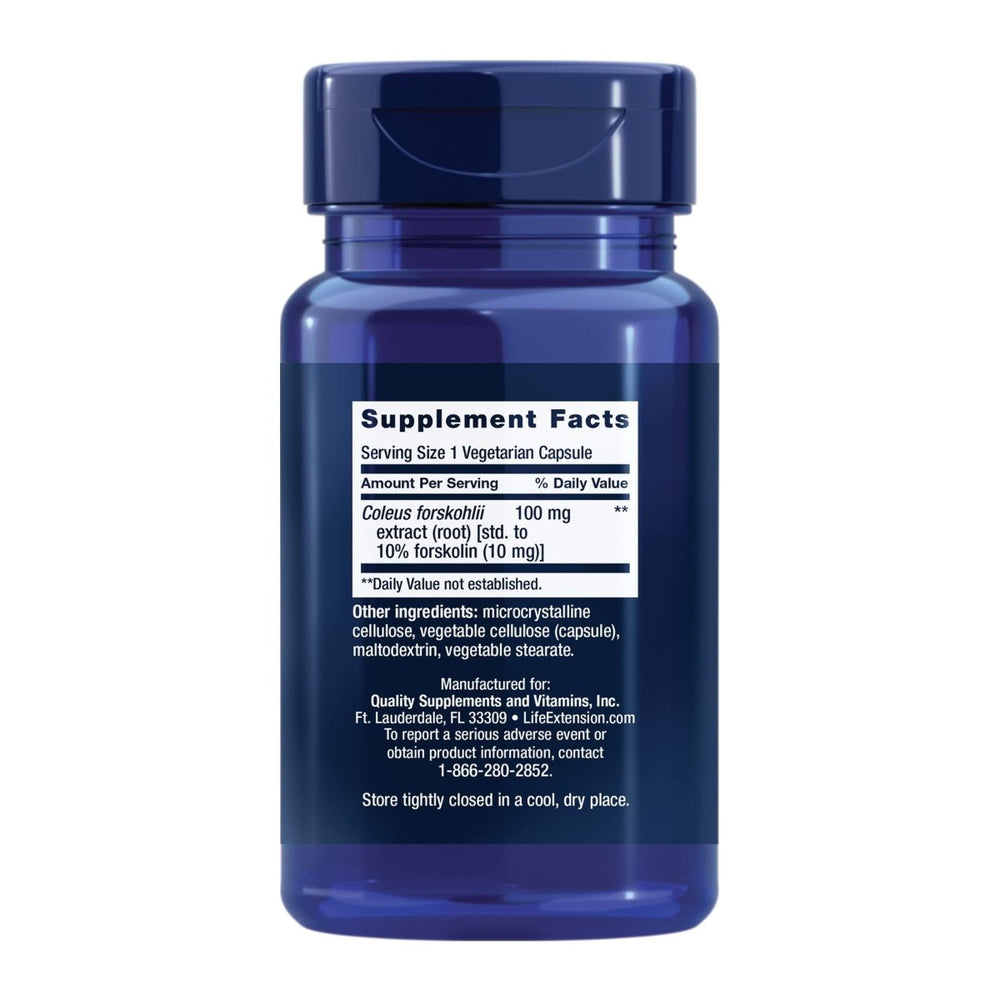 Life Extension Forskolin, Coleus forskohlii, Cellular Energy Health Support Supplement, 10 mg, standardized Extract, Non - GMO, Gluten - Free, Vegetarian, 60 Capsules, 1 - 2 Month Supply - The Oasis of Health