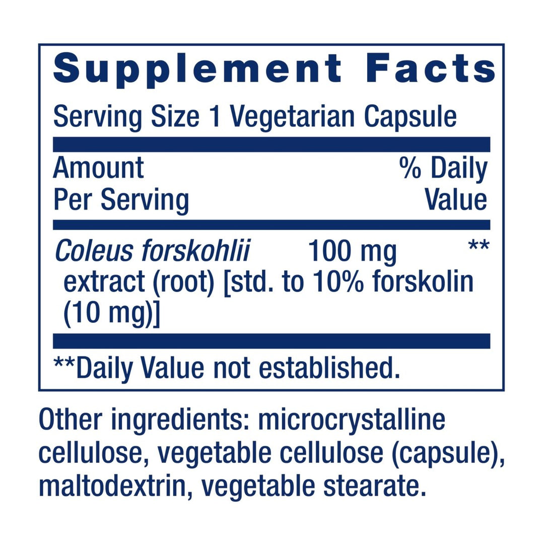 Life Extension Forskolin, Coleus forskohlii, Cellular Energy Health Support Supplement, 10 mg, standardized Extract, Non - GMO, Gluten - Free, Vegetarian, 60 Capsules, 1 - 2 Month Supply - The Oasis of Health