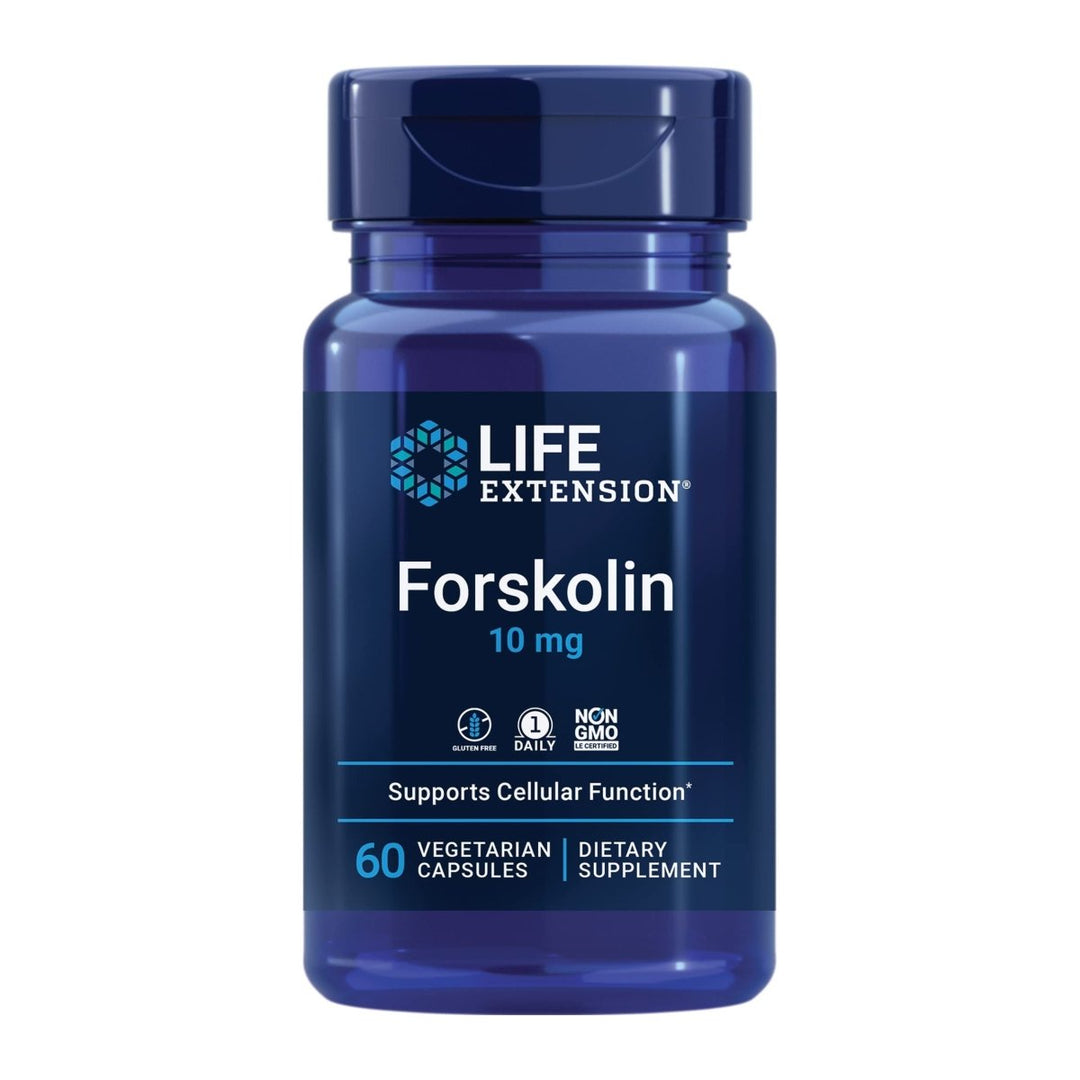 Life Extension Forskolin, Coleus forskohlii, Cellular Energy Health Support Supplement, 10 mg, standardized Extract, Non - GMO, Gluten - Free, Vegetarian, 60 Capsules, 1 - 2 Month Supply - The Oasis of Health