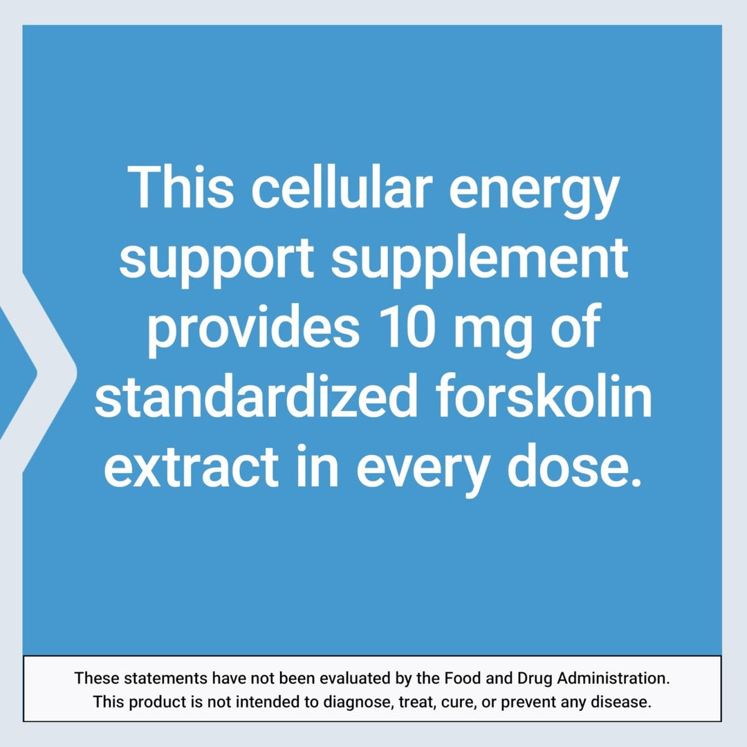 Life Extension Forskolin, Coleus forskohlii, Cellular Energy Health Support Supplement, 10 mg, standardized Extract, Non - GMO, Gluten - Free, Vegetarian, 60 Capsules, 1 - 2 Month Supply - The Oasis of Health