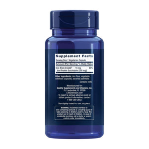 Life Extension Iron Protein Plus, Iron Protein succinylate, absorbable Iron Supplement for Whole - Body Health, Non - GMO, Gluten - Free, Vegetarian, 100 Capsules - The Oasis of Health