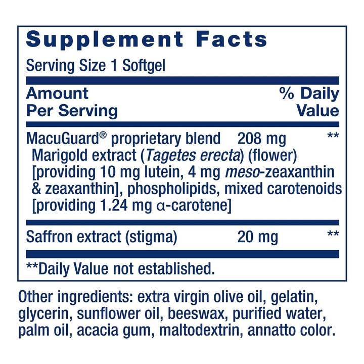 Life Extension MacuGuard Ocular Support with Saffron ? Eye Health Supplement for Healthy Vision ? with lutein, meso - zeaxanthin, zeaxanthin, saffron ? Gluten - free, Non - GMO ? 60 softgels - The Oasis of Health