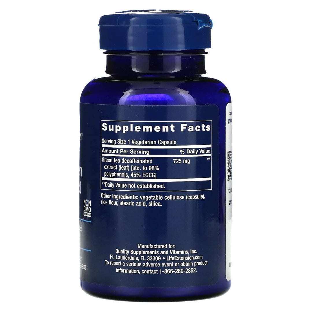 Life Extension Mega Green Tea Extract 98% Polyphenols Decaf 100 Vcaps - The Oasis of Health