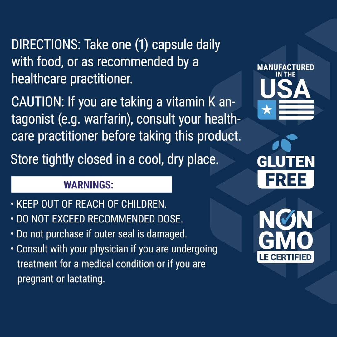 Life Extension Mega Vitamin K2 High Potency for Strong Bones, clinically Studied 45 mg K2 Dosage, Promotes Healthy Bone Density, Gluten - Free, Non - GMO, 30 Capsules - The Oasis of Health