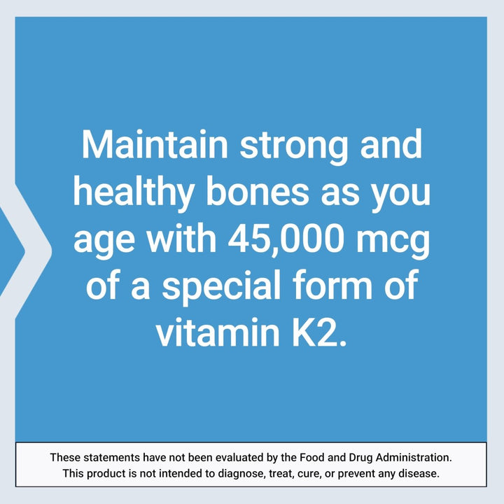 Life Extension Mega Vitamin K2 High Potency for Strong Bones, clinically Studied 45 mg K2 Dosage, Promotes Healthy Bone Density, Gluten - Free, Non - GMO, 30 Capsules - The Oasis of Health