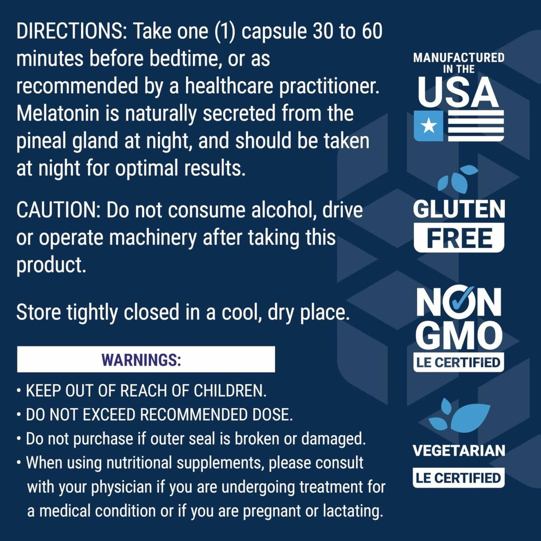 Life Extension Melatonin, 3 mg, Optimal Sleep Support, Healthy circadian Rhythms, Cellular Defense, Gluten - Free, Non - GMO, Vegetarian, 60 Capsules - The Oasis of Health