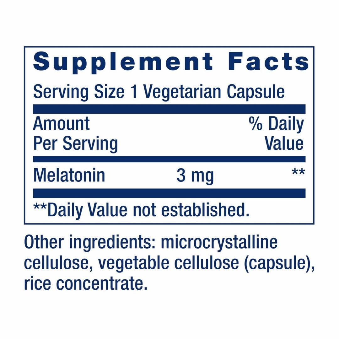 Life Extension Melatonin, 3 mg, Optimal Sleep Support, Healthy circadian Rhythms, Cellular Defense, Gluten - Free, Non - GMO, Vegetarian, 60 Capsules - The Oasis of Health