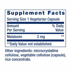 Life Extension Melatonin, 3 mg, Optimal Sleep Support, Healthy circadian Rhythms, Cellular Defense, Gluten - Free, Non - GMO, Vegetarian, 60 Capsules - The Oasis of Health