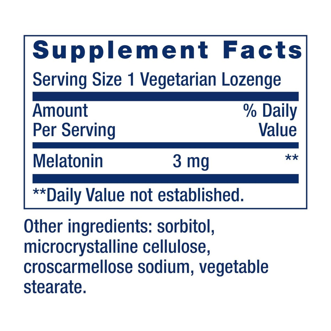Life Extension Melatonin, 3 mg, Optimal Sleep Support, Healthy circadian Rhythms, Cellular Defense, Gluten - Free, Non - GMO, Vegetarian, 60 chewable lozenges - The Oasis of Health