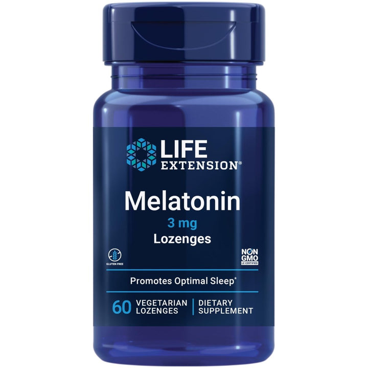 Life Extension Melatonin, 3 mg, Optimal Sleep Support, Healthy circadian Rhythms, Cellular Defense, Gluten - Free, Non - GMO, Vegetarian, 60 chewable lozenges - The Oasis of Health