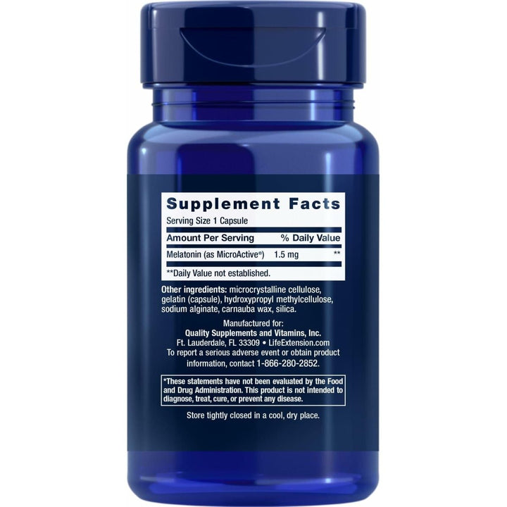 Life Extension Melatonin IR/XR, 1.5 mg, immediate - and Extended - Release Formula for Optimal Sleep Support, Healthy circadian Rhythms, Cellular Defense, Gluten - Free, Non - GMO, 60 Capsules - The Oasis of Health