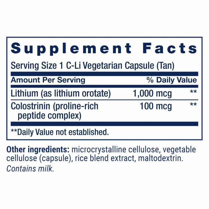 Life Extension Memory Protect, Lithium, colostrinin Milk peptides, Memory and Cognitive Health Support, Gluten - Free, Non - GMO, 12 colostrinin - Lithium (C - Li) Capsules, 24 Lithium (Li) Capsules - The Oasis of Health