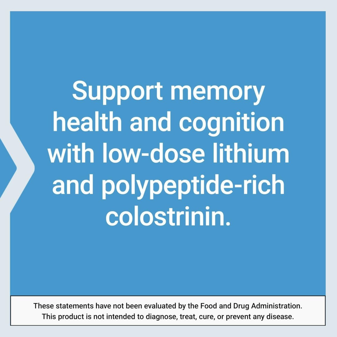 Life Extension Memory Protect, Lithium, colostrinin Milk peptides, Memory and Cognitive Health Support, Gluten - Free, Non - GMO, 12 colostrinin - Lithium (C - Li) Capsules, 24 Lithium (Li) Capsules - The Oasis of Health