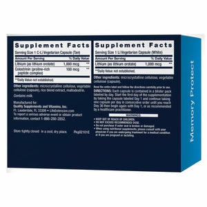 Life Extension Memory Protect, Lithium, colostrinin Milk peptides, Memory and Cognitive Health Support, Gluten - Free, Non - GMO, 12 colostrinin - Lithium (C - Li) Capsules, 24 Lithium (Li) Capsules - The Oasis of Health