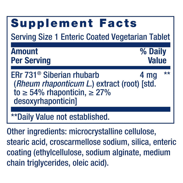 Life Extension Menopause Relief ? Siberian Rhubarb ? Menopause Supplement for Women ? Ease Hot Flashes, Mood Swings, Night Sweats Relief ? Gluten - Free, Non - GMO, Vegetarian ? 30 Tablets - The Oasis of Health