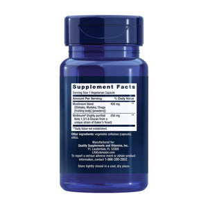 Life Extension - Mushroom Immune with Beta Glucans - 30 Vegetarian Capsules - The Oasis of Health