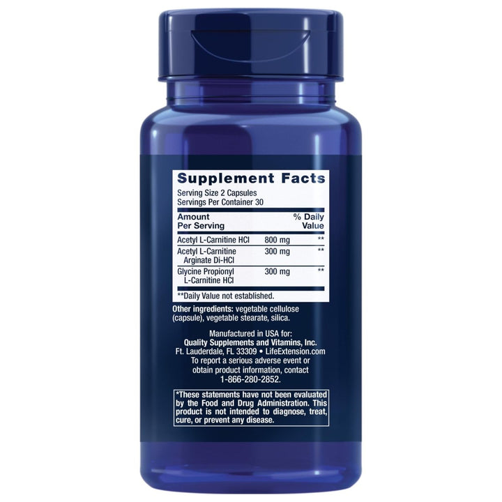 Life Extension Optimized Carnitine 60 Capsules - The Oasis of Health