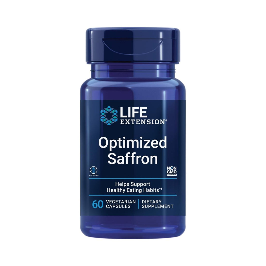 Life Extension Optimized Saffron, saffron extract, saffron supplement that helps you fight the urge to snack, non - GMO, gluten - free, vegetarian, 60 vegetarian capsules - The Oasis of Health