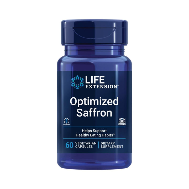 Life Extension Optimized Saffron, saffron extract, saffron supplement that helps you fight the urge to snack, non - GMO, gluten - free, vegetarian, 60 vegetarian capsules - The Oasis of Health