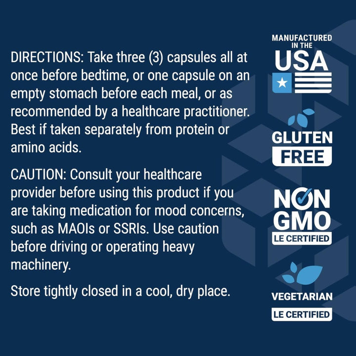 Life Extension Optimized Tryptophan Plus 1000mg - L - Tryptophan Supplement with Niacin and L - Lysine for Healthy Sleep & Stress Response – Gluten - Free, Non - GMO, Vegetarian - 90 Capsules - The Oasis of Health