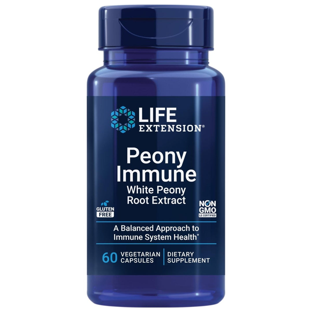 Life Extension Peony Immune - White Peony Root - Extract Supplement for Healthy Immune Support and Cell Balance - Non - GMO, Gluten - Free, Vegetarian - 60 Capsules - The Oasis of Health
