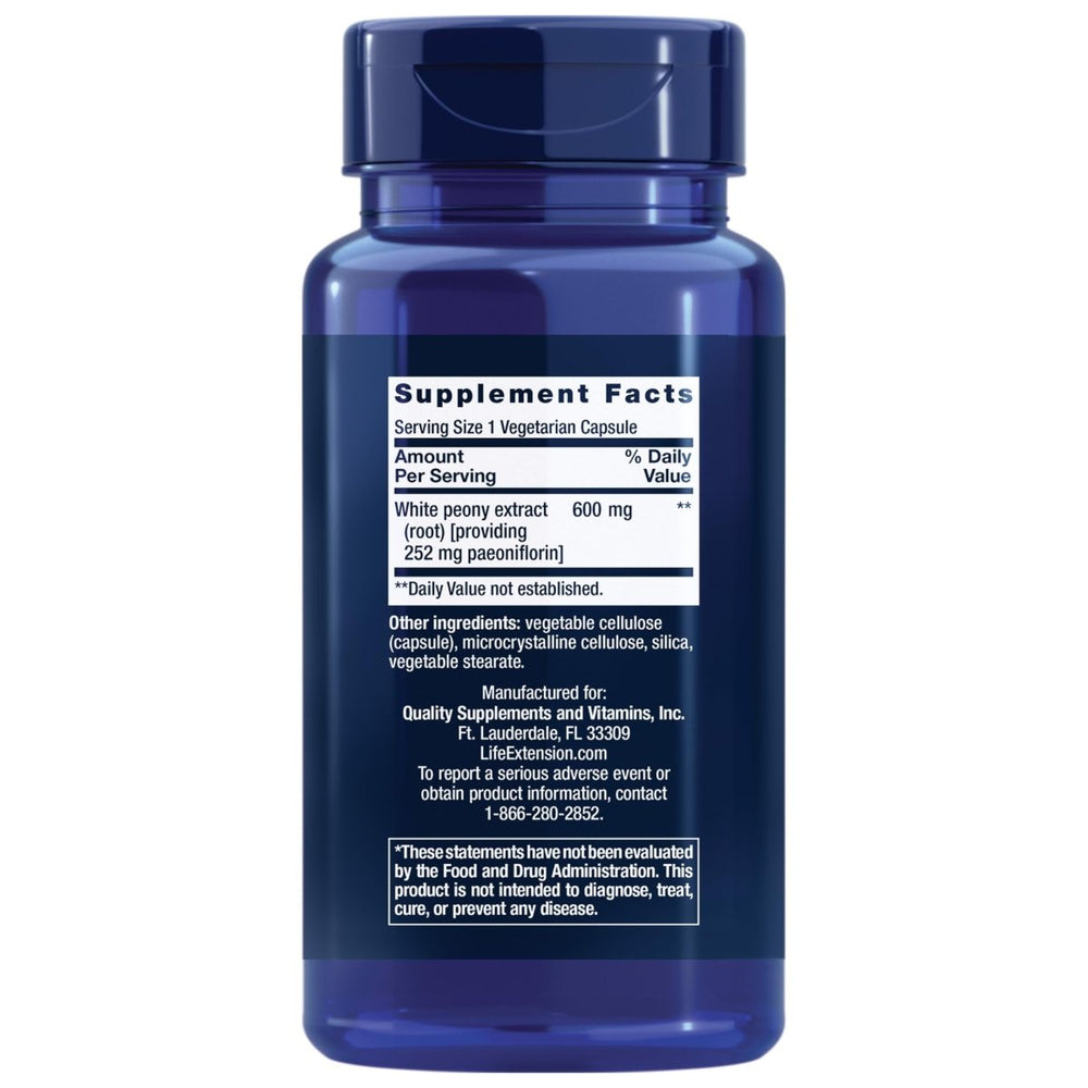 Life Extension Peony Immune - White Peony Root - Extract Supplement for Healthy Immune Support and Cell Balance - Non - GMO, Gluten - Free, Vegetarian - 60 Capsules - The Oasis of Health