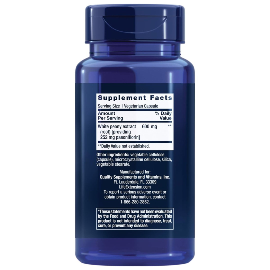 Life Extension Peony Immune - White Peony Root - Extract Supplement for Healthy Immune Support and Cell Balance - Non - GMO, Gluten - Free, Vegetarian - 60 Capsules - The Oasis of Health