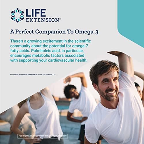 Life Extension Provinal Purified Omega - 7, palmitoleic Acid derived from Highly Concentrated Marine Oil, Cholesterol, triglycerides & Heart Health Support, Gluten - Free, Non - GMO, 30 softgels - The Oasis of Health