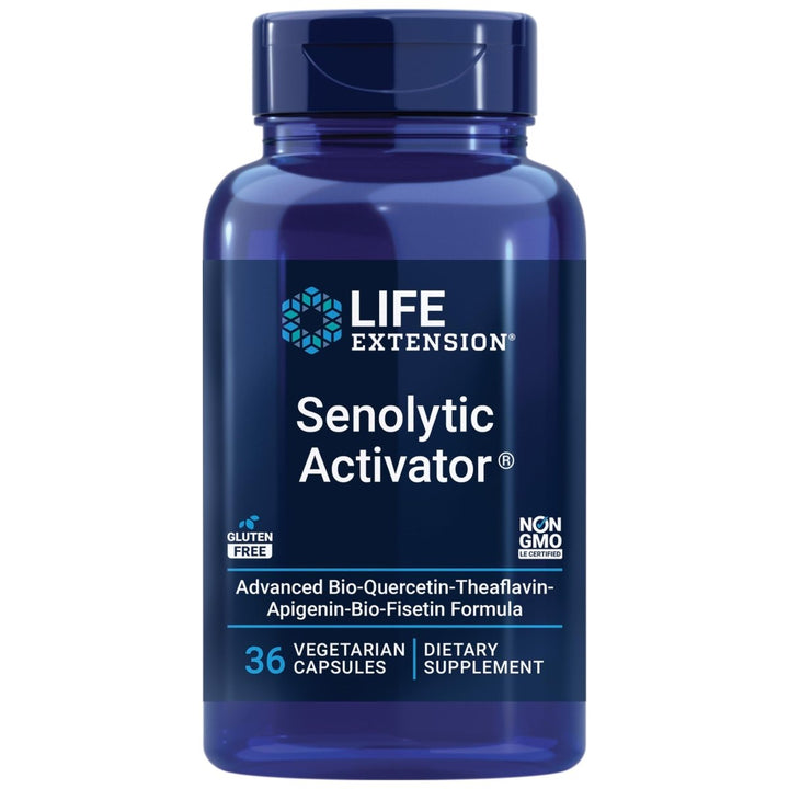 Life Extension Senolytic Activator?, healthy aging, cellular health support, bioavailable quercetin and fisetin, apigenin, black tea theaflavins, gluten free, non - GMO, vegetarian, 36 capsules - The Oasis of Health