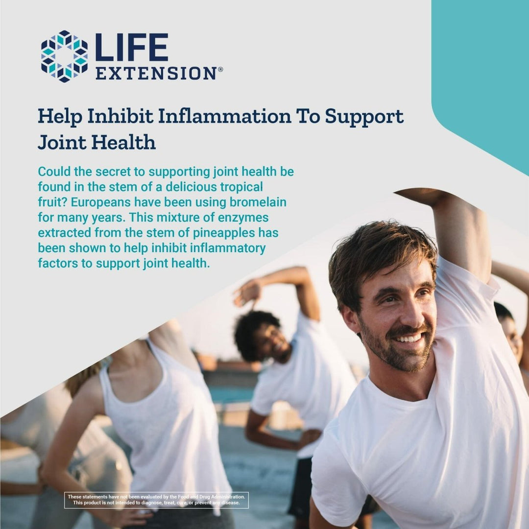 Life Extension Specially - Coated Bromelain, Pineapple Extract, Joint Health, Joint Comfort, Vegetarian, Gluten - Free, Non - GMO, 500 mg, 60 enteric - Coated Tablets - The Oasis of Health