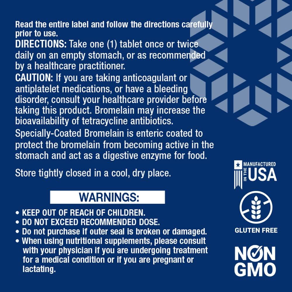 Life Extension Specially - Coated Bromelain, Pineapple Extract, Joint Health, Joint Comfort, Vegetarian, Gluten - Free, Non - GMO, 500 mg, 60 enteric - Coated Tablets - The Oasis of Health