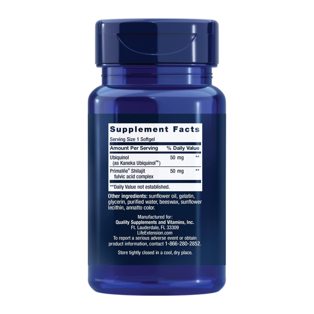 Life Extension Super Ubiquinol CoQ10 50mg with Enhanced Mitochondrial Support 100 Softgels - The Oasis of Health