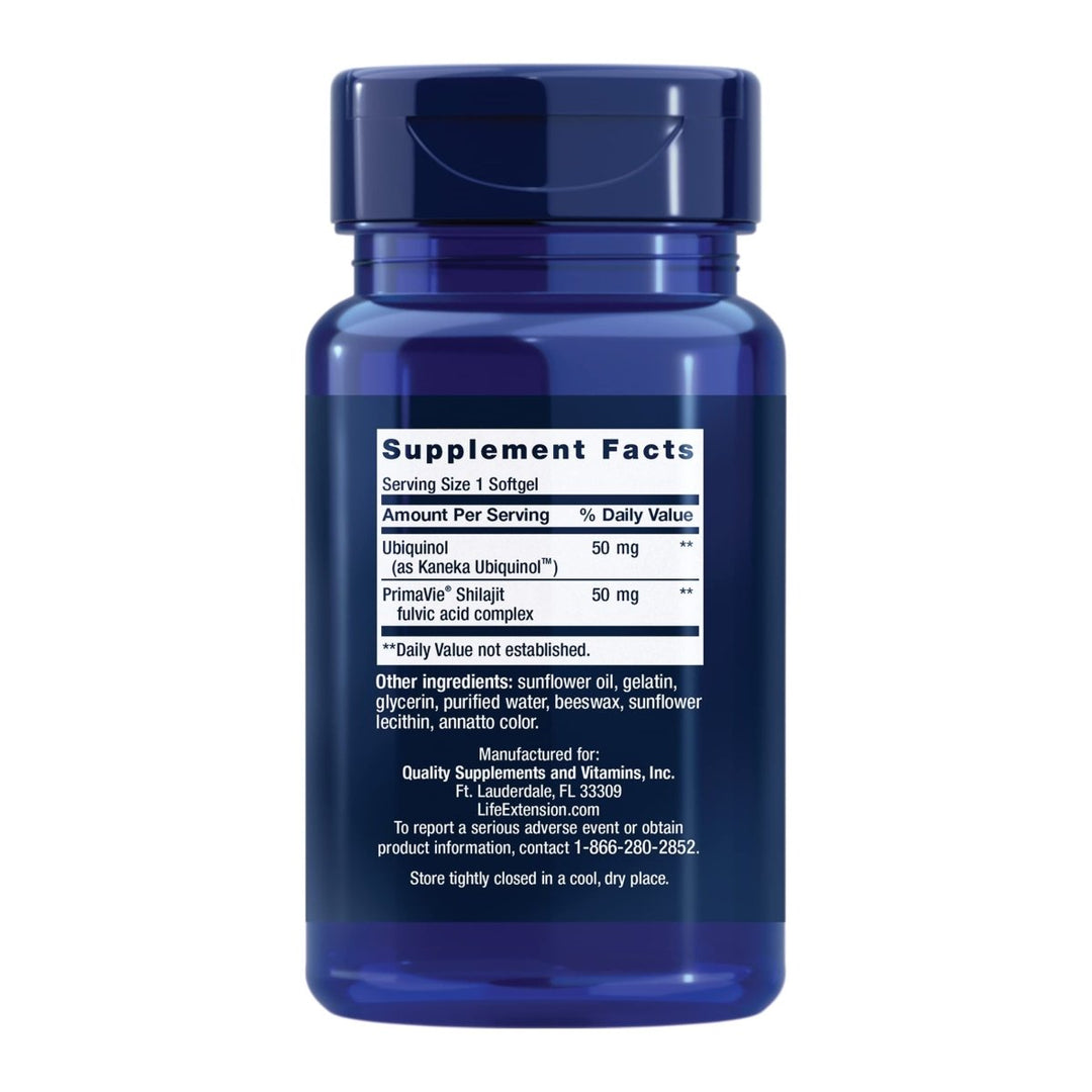 Life Extension Super Ubiquinol CoQ10 50mg with Enhanced Mitochondrial Support 100 Softgels - The Oasis of Health
