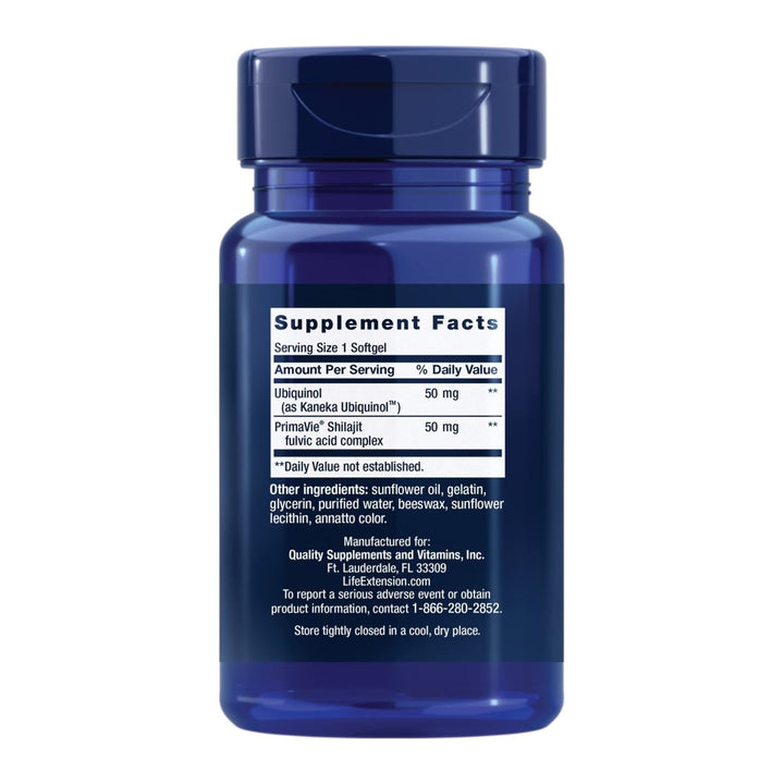 Life Extension Super Ubiquinol CoQ10 50mg with Enhanced Mitochondrial Support 100 Softgels - The Oasis of Health