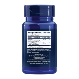 Life Extension Super Ubiquinol CoQ10 50mg with Enhanced Mitochondrial Support 100 Softgels - The Oasis of Health