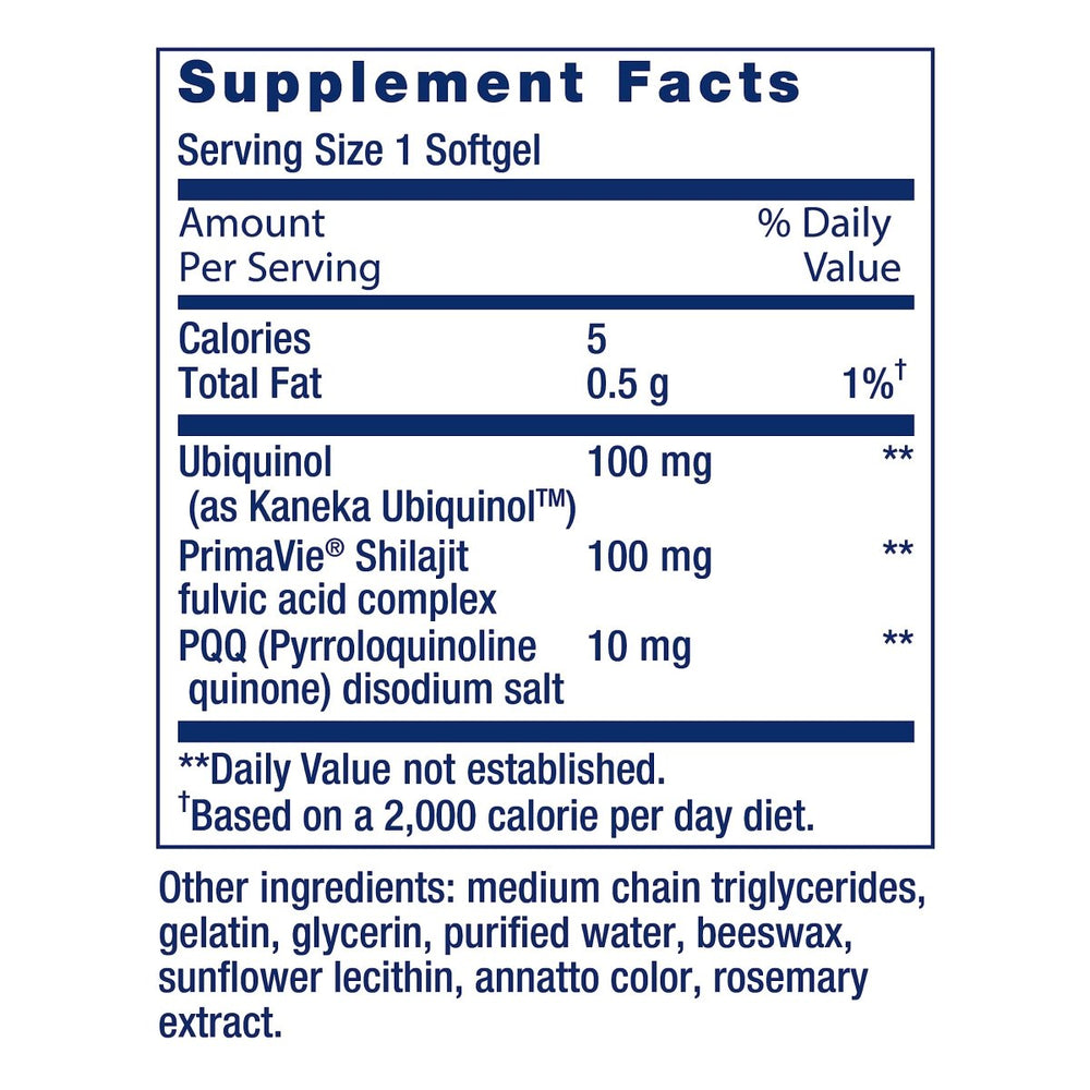 Life Extension Super Ubiquinol CoQ10 with PQQ, CoQ10, PQQ, shilajit, heart health, cellular energy support, 8x better absorption, gluten - free, 100 mg, 30 softgels - The Oasis of Health