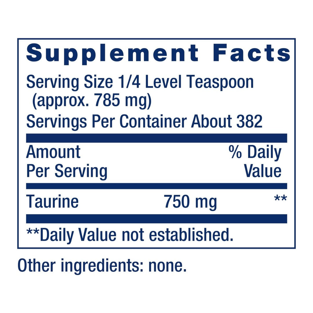 Life Extension Taurine Powder ? Healthy Cardiovascular Support, Promotes Brain Health, Healthy Aging, and Muscle and Exercise Recovery ? Gluten - Free, Non - GMO, Vegetarian ? 300 Grams - The Oasis of Health