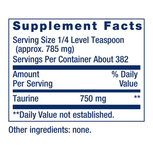 Life Extension Taurine Powder ? Healthy Cardiovascular Support, Promotes Brain Health, Healthy Aging, and Muscle and Exercise Recovery ? Gluten - Free, Non - GMO, Vegetarian ? 300 Grams - The Oasis of Health