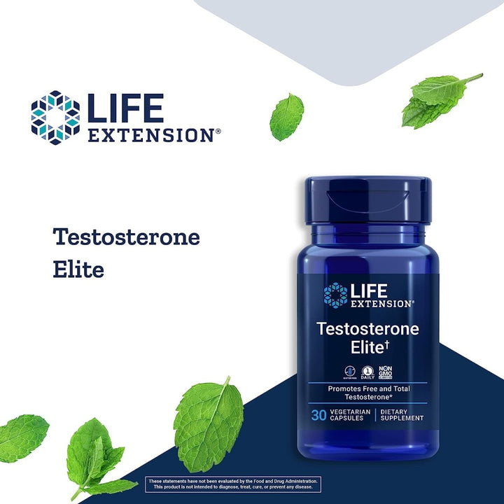 Life Extension Testosterone Elite ? Testosterone Production Support Supplement for Men - with Luteolin, Pomegranate and Cacao Seed Extract ? Gluten - Free, Non - GMO, Vegetarian ? 30 Capsules - The Oasis of Health