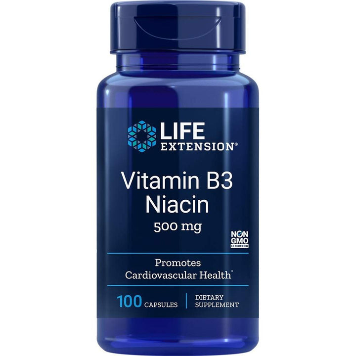 Life Extension Vitaamin B3 Niacin 500 mg 100 Capsules - The Oasis of Health
