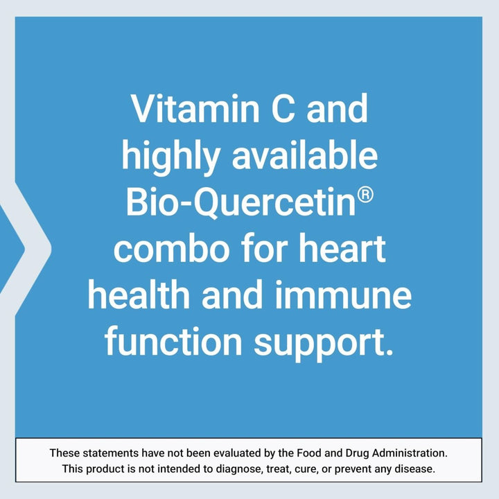 Life Extension Vitamin C and Bio - Quercetin®, Cardiovascular Health Supplement, Immune Support, Highly absorbable, quercetin, Vitamin C, Gluten Free, Non - GMO, Vegetarian, 60 Tablets - The Oasis of Health