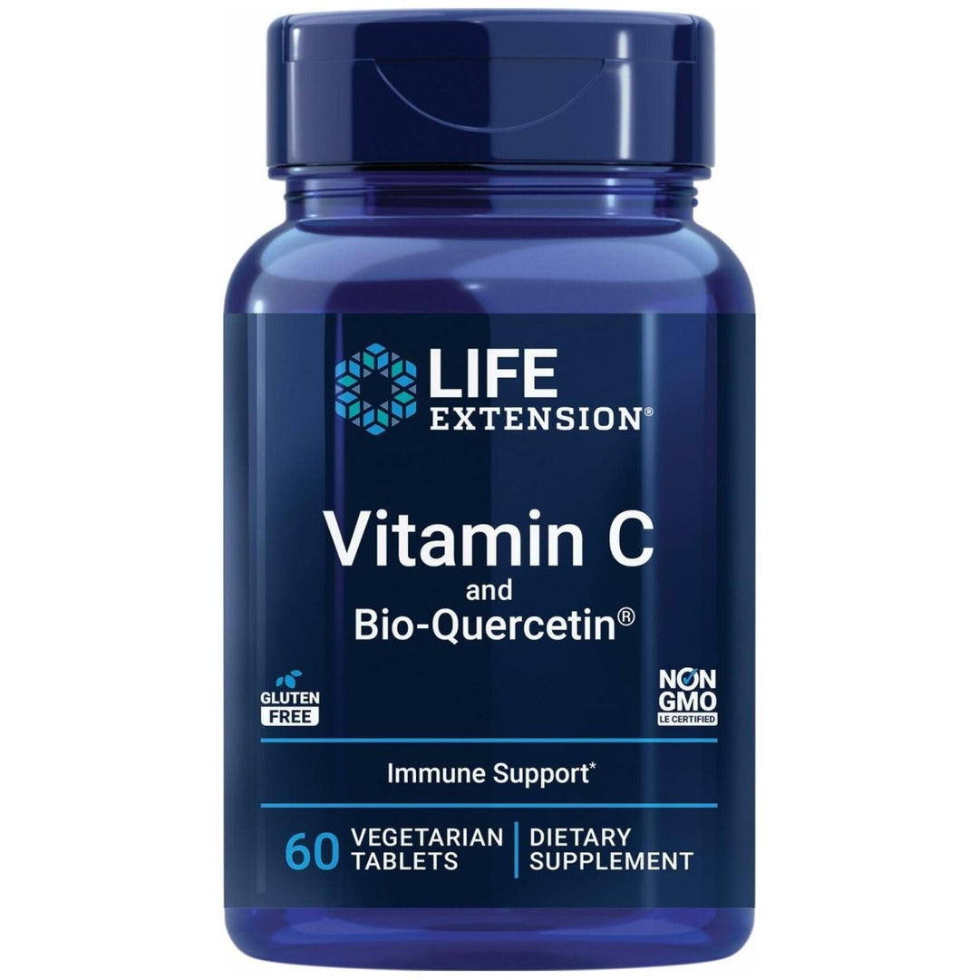 Life Extension Vitamin C and Bio - Quercetin®, Cardiovascular Health Supplement, Immune Support, Highly absorbable, quercetin, Vitamin C, Gluten Free, Non - GMO, Vegetarian, 60 Tablets - The Oasis of Health