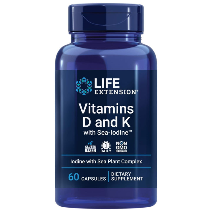 Life Extension Vitamins D and K with Sea - Iodine 60 Capsules - The Oasis of Health