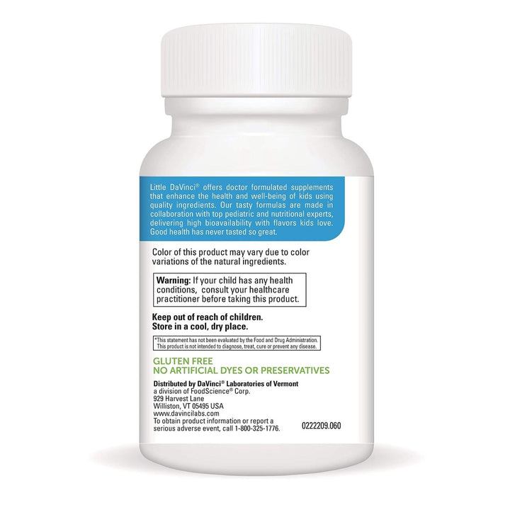 Little DaVinci Immuni - z - Kids Zinc Lozenge to Support Immune Health, Throat Tissue, Brain Health and Development, Sleep and Focus* - with Zinc Citrate and More - Lemon Flavor - 60 Lozenges - The Oasis of Health