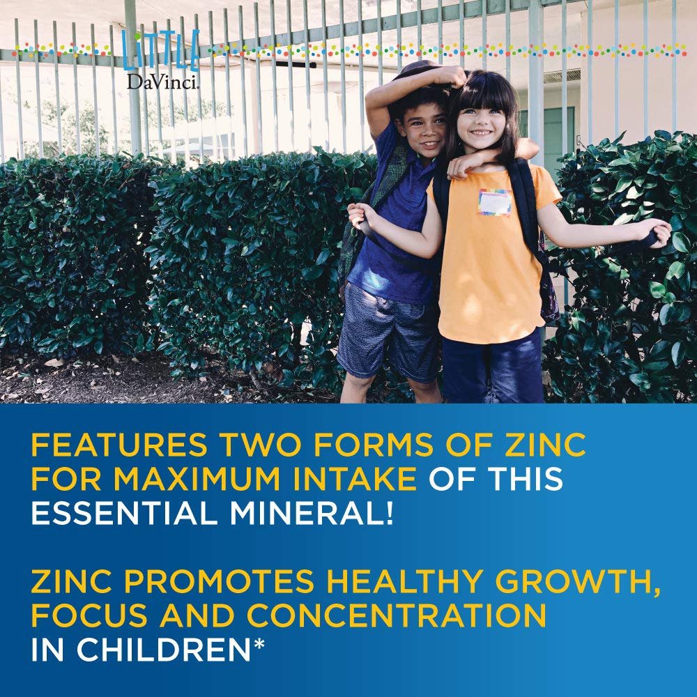 Little DaVinci Immuni - z - Kids Zinc Lozenge to Support Immune Health, Throat Tissue, Brain Health and Development, Sleep and Focus* - with Zinc Citrate and More - Lemon Flavor - 60 Lozenges - The Oasis of Health