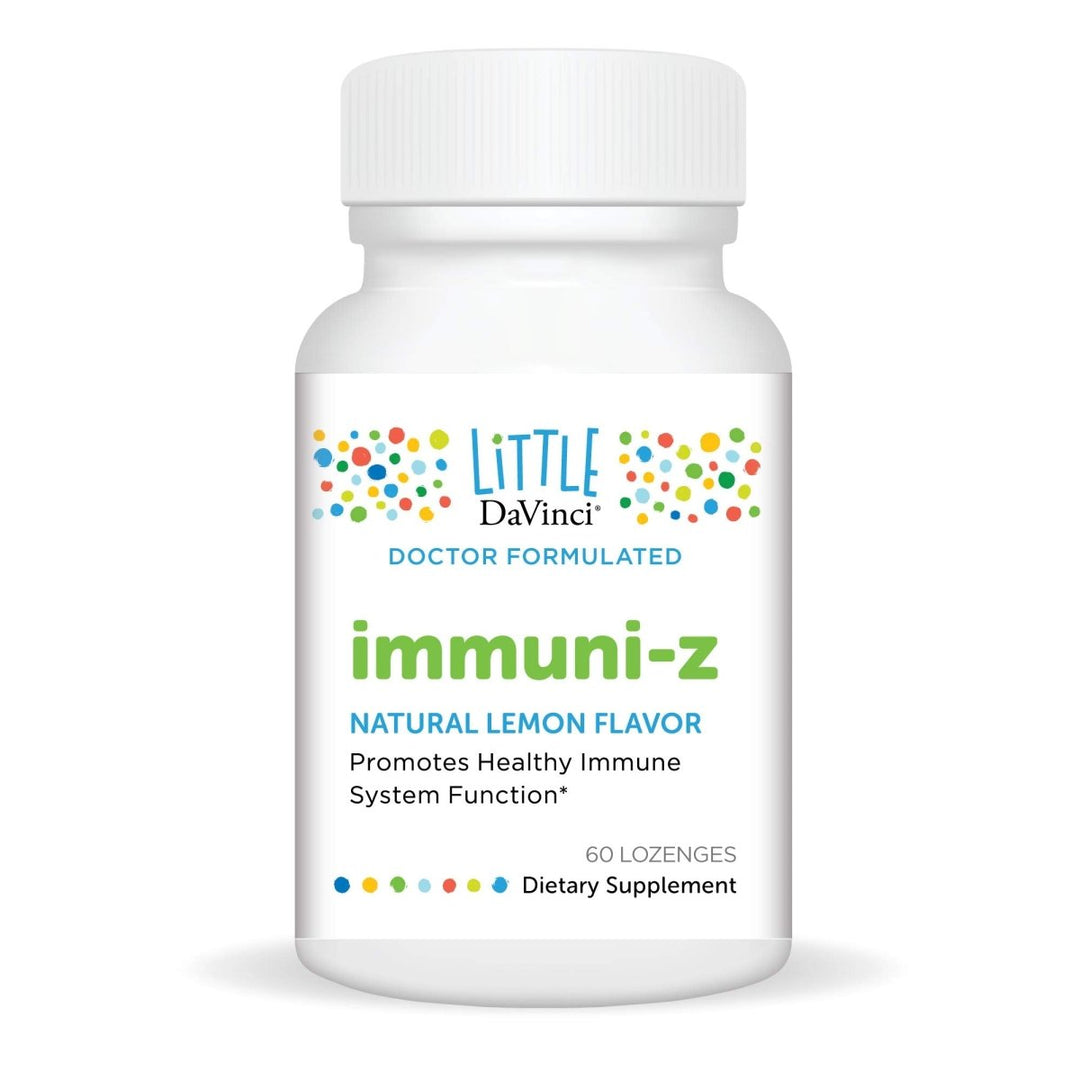Little DaVinci Immuni - z - Kids Zinc Lozenge to Support Immune Health, Throat Tissue, Brain Health and Development, Sleep and Focus* - with Zinc Citrate and More - Lemon Flavor - 60 Lozenges - The Oasis of Health
