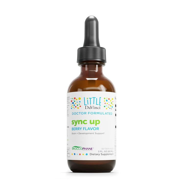 Little DaVinci Sync Up - Liquid Supplement for Kids to Support Cognitive Function, Social Interaction, Focus and Immune Response* - With Sunflower Lecithin and More - Berry Flavor - 60 ml, 60 Servings - The Oasis of Health